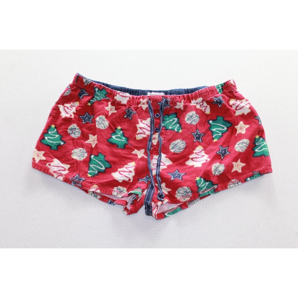 Insomniax Christmas Trees Pajama Shorts Womens M Red
